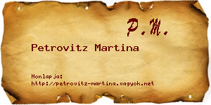 Petrovitz Martina névjegykártya